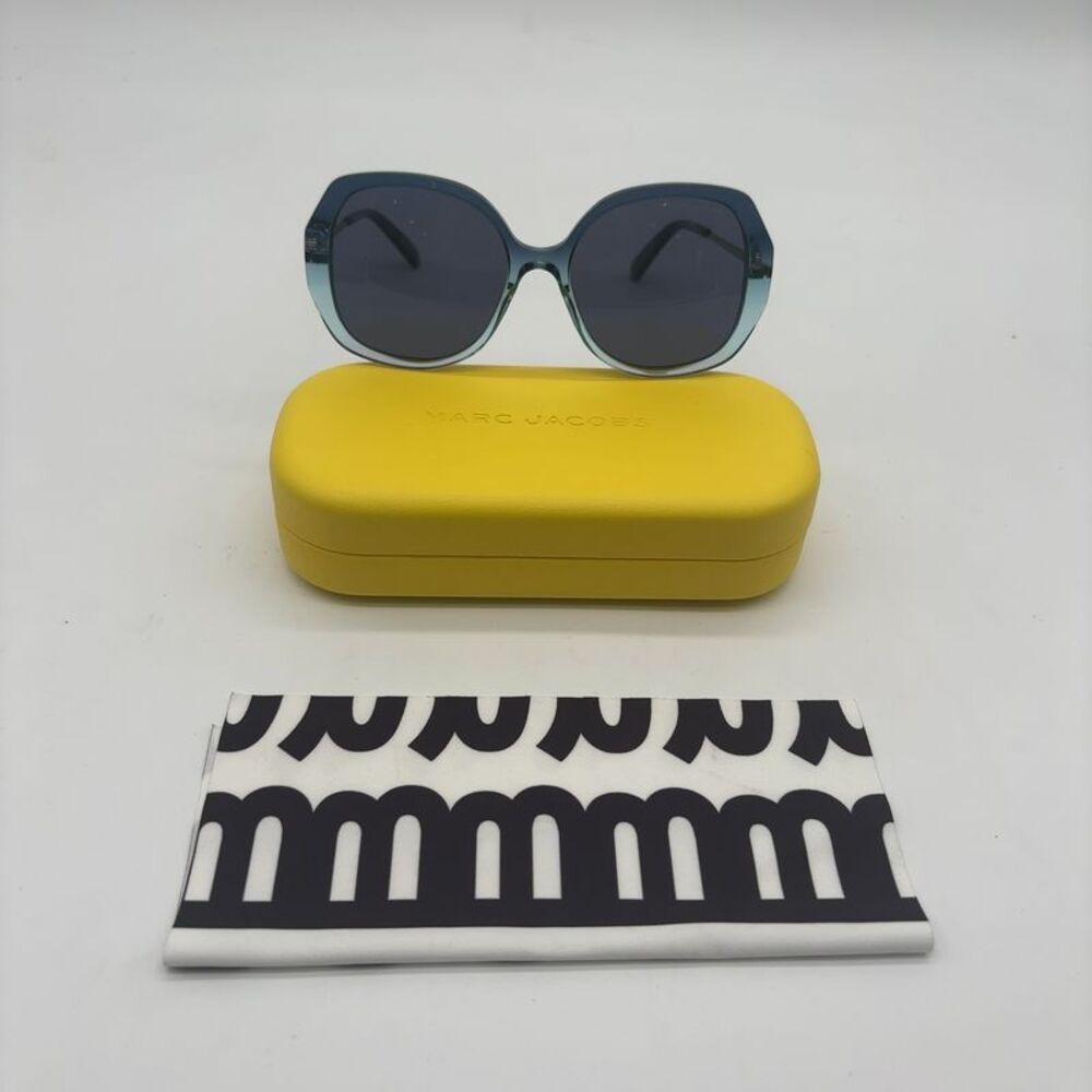 Marc Jacobs Two-Tone Blue Gradient Round Oversized Sunglasses